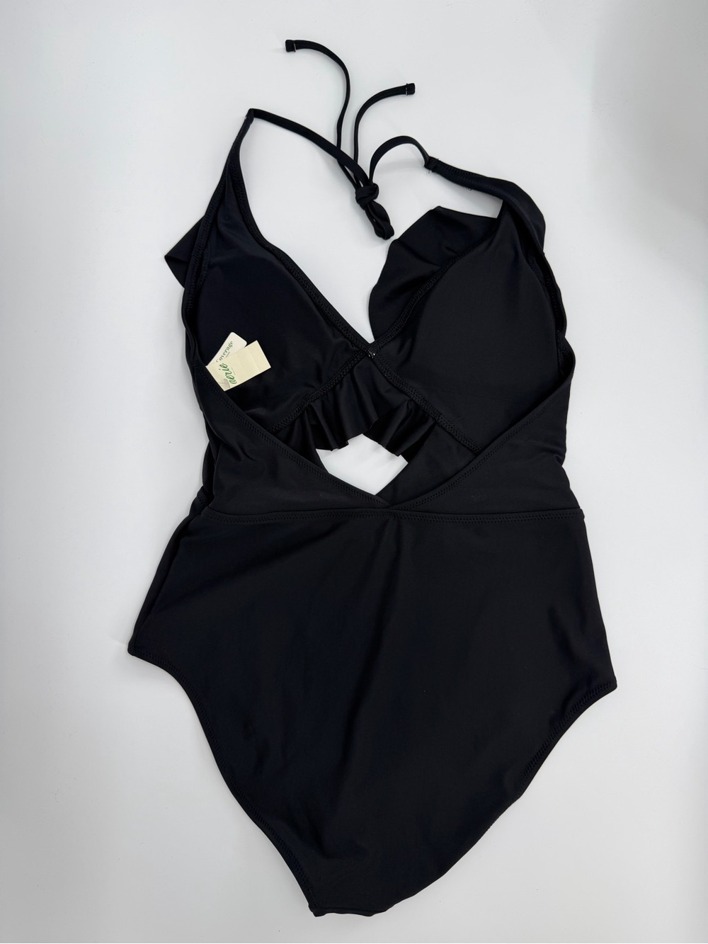 NWT Aerie Full Coverage Ruffle One Piece Swimsuit in Black - Picture 7 of 9
